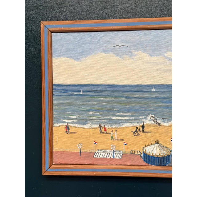 Mid-Century Modern Mona Starfelt, Day at the Beach, 1989, Oil on Canvas, Framed For Sale - Image 3 of 18
