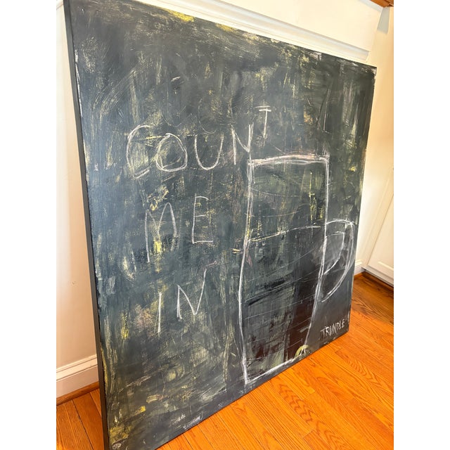 Sarah Trundle, Abstract Black and White Painting, "Count Me In' For Sale - Image 10 of 11