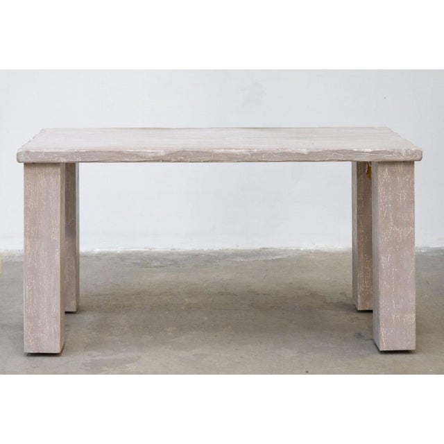 Beige Artisan Table in Patinated Dove Gray Fir, 2010s For Sale - Image 8 of 8