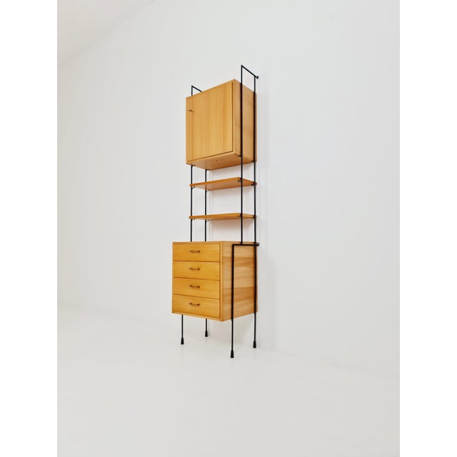Mid-Century Modern Shelving Unit in Ash Wood by Hilker for Omnia, Germany, 1960s For Sale - Image 4 of 18