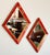 Wood English Diamond Shaped Mirror With Red Lacquer Chinoiserie Frame (Two Available) For Sale - Image 7 of 9