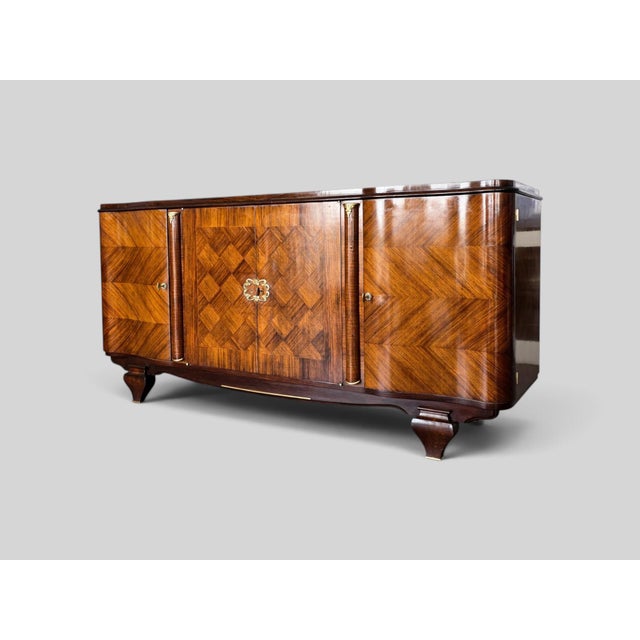 1940s French Art Deco Sideboard in the Style of Jules Leleu, 1940s attributed to Jules Leleu For Sale - Image 5 of 18