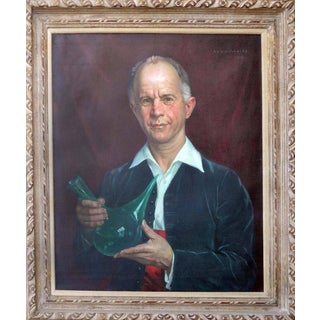 Abel George Warshawsky "Claude Wolf" 1956 Portrait Oil Painting For Sale