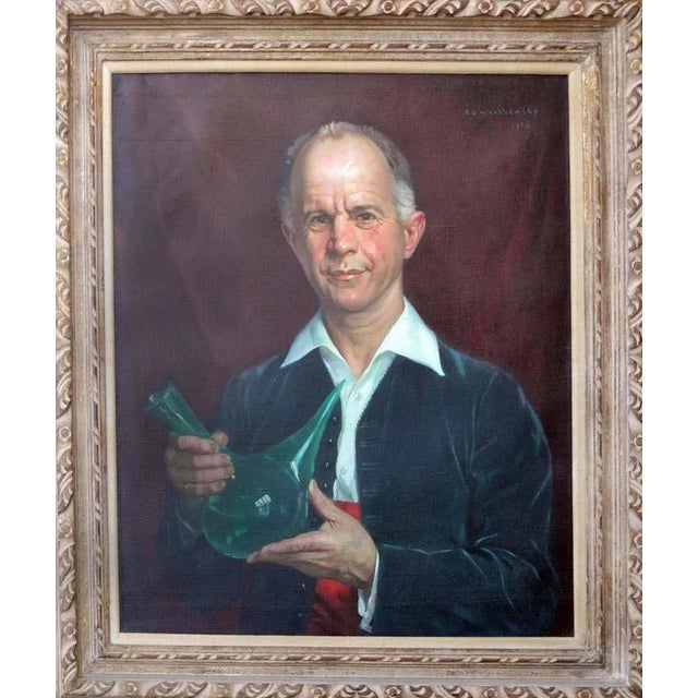 Abel George Warshawsky "Claude Wolf" 1956 Portrait Oil Painting For Sale