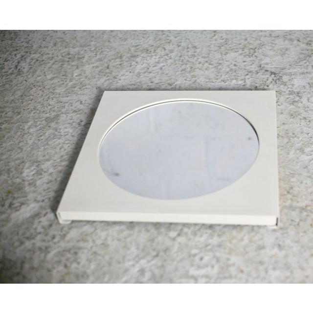 Beige Space Age Mirror in Steel, 1970s For Sale - Image 8 of 12