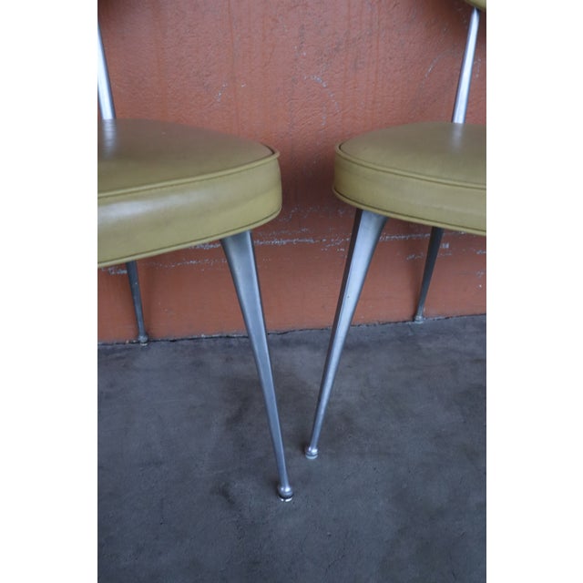 Plastic Four MCM Shelby Williams Antelope Chairs With Mustard Yellow Vinyl For Sale - Image 7 of 14