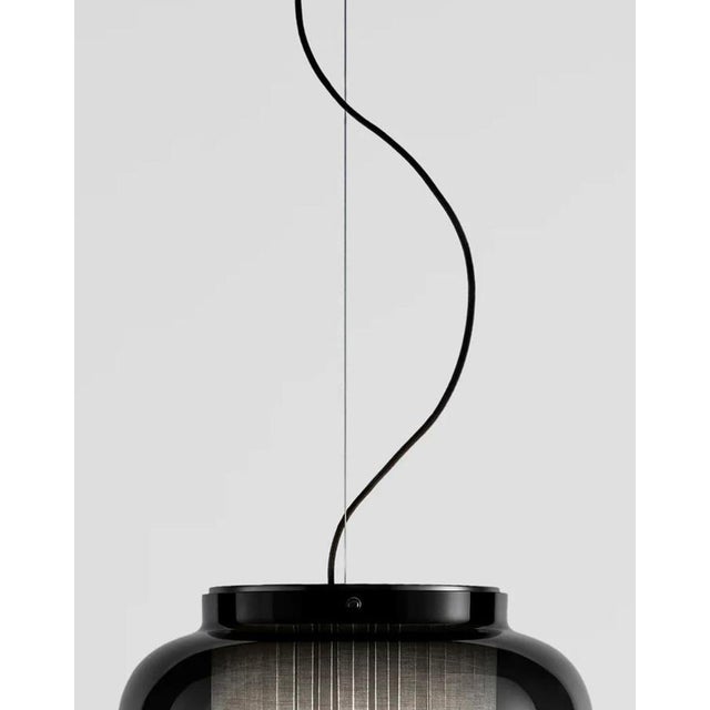 Not Yet Made - Made To Order Grey Textile and Glass Manila T Pe Suspension Lamp by Sebastian Herkner for Parachilna For Sale - Image 5 of 13