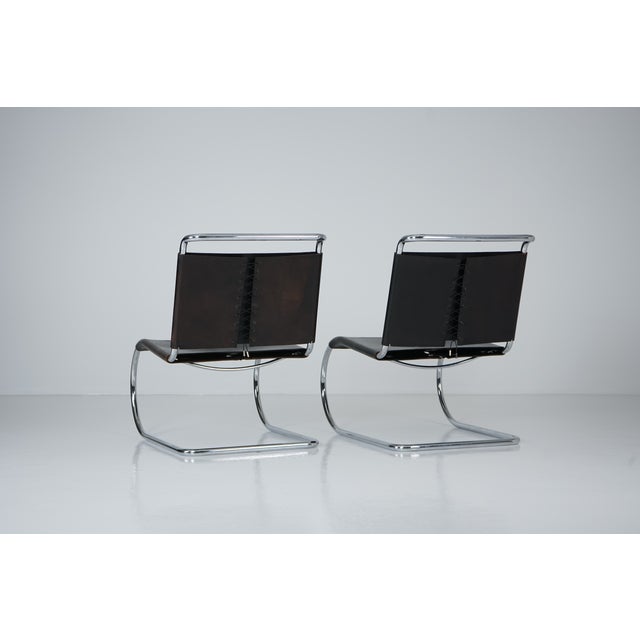 MR30 Tubular Steel Armchair with Black Leather by Ludwig Mies Van Der Rohe for Knoll, 1960s, Set of 2 For Sale - Image 6 of 18