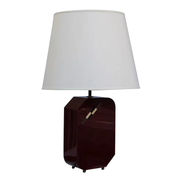 Italian Bordeaux Bakelite Table Lamp, 1970s For Sale