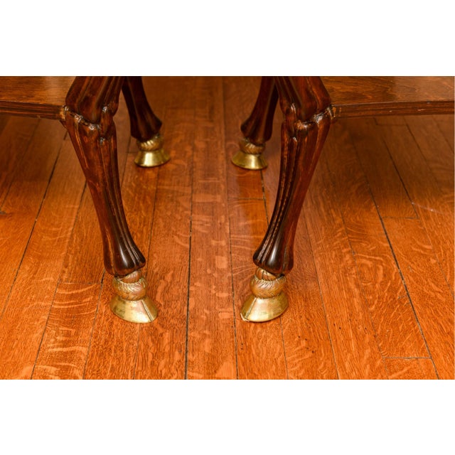 Vintage Mahogany Side Tables With Gilt Finished Hoof Feet a Pair