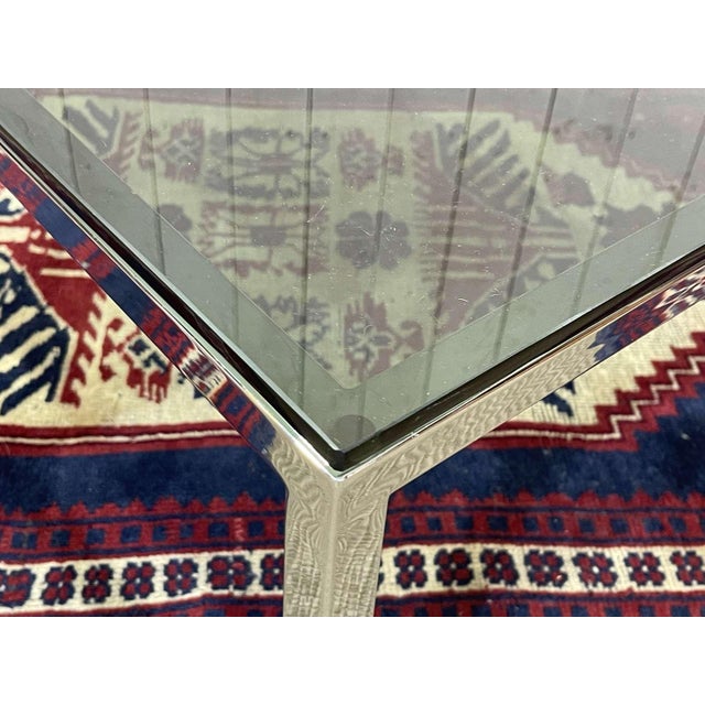 Chrome Coffee Table with Glass Top, 1980s For Sale - Image 6 of 9