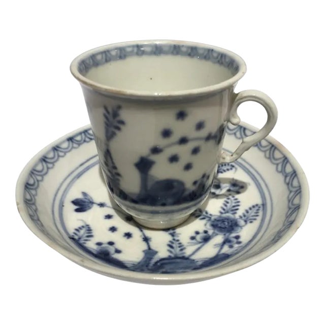 Mid-19th Century Porcelain Cup with Dish, Vienna, Set of 2 For Sale