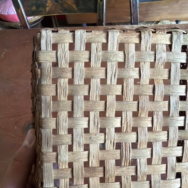 Wood A Antique Pennsylvania Rectangular Splint Oak or Ash Basket, Circa 1900 For Sale - Image 7 of 18