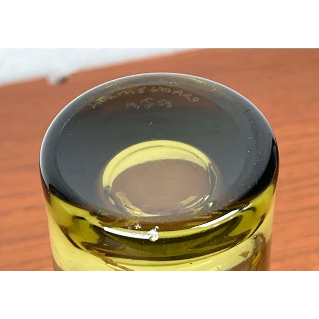 Mid-Century Modern Danish Labrador Series Vase in Yellow Green Glass by Per Lütken for Holmegaard, 1950s For Sale - Image 14 of 16