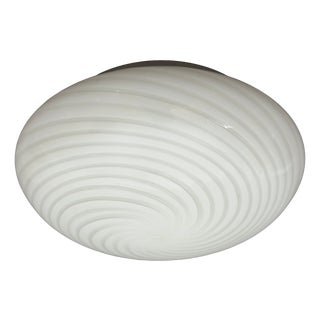 Vintage Opal Spiral Ceiling Lamp in Murano Glass, 1970s For Sale