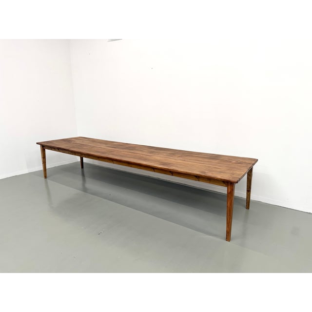 Large Farmhouse Table in Chestnut, 1950s For Sale - Image 3 of 18
