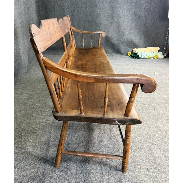 19th Century 19th Century Solid Maple Bench For Sale - Image 5 of 12