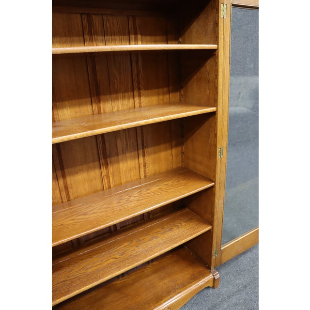 Victorian Oak Two-Door Glass Bookcase With Adjustable Shelves, Circa 1900 For Sale - Image 11 of 11
