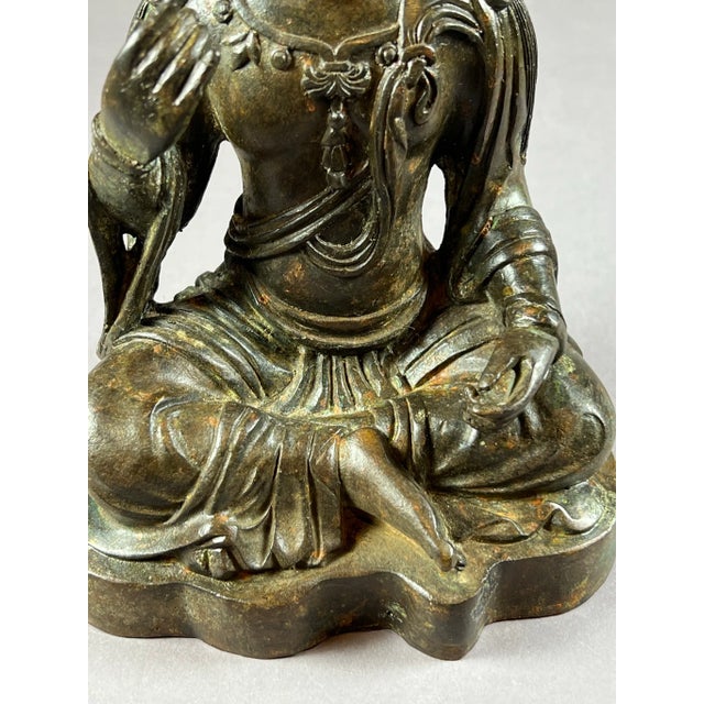 1920s Seated Bronze Bodhisattva For Sale - Image 10 of 13