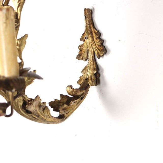 20th Century Rococo Style Wall Lamp in Iron, Italy For Sale - Image 6 of 7