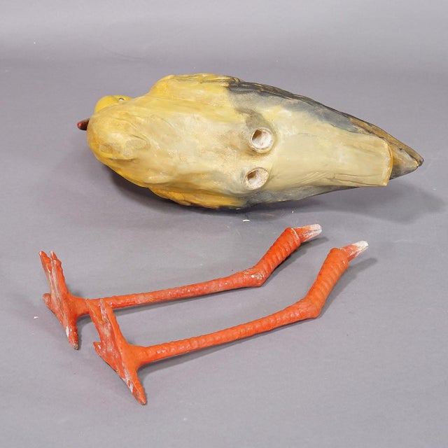 Red Rare Terracotta Stork for Garden Decoration, Germany Ca. 1950s For Sale - Image 8 of 9