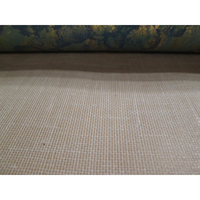 Vintage 1970s Metallic With Blue Green Motif Wallpaper For Sale - Image 6 of 13