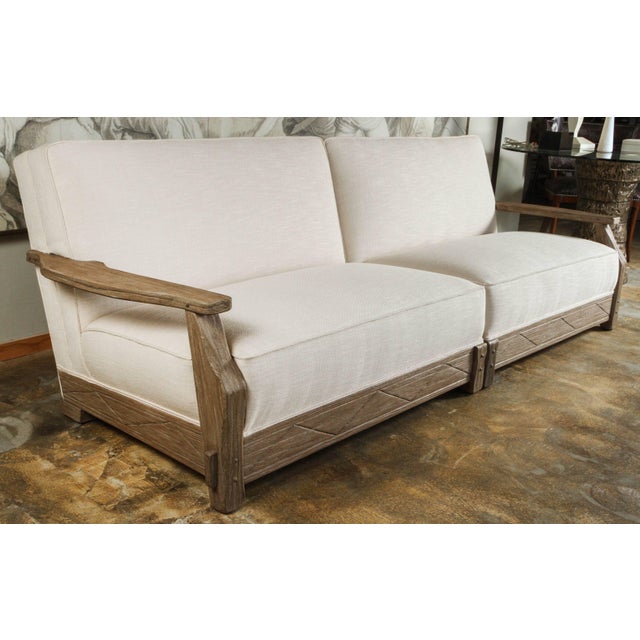 Restored 1950s Vintage Distressed Oak Sofa 2 Pieces Chairish