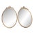 Early 20th Century Oval Large Cast Brass Frames With Heavy Metal Ribbon Trim at Top- A Pair For Sale
