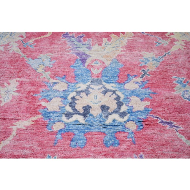 2010s Pakistani Oushak Hand Knotted Wool Rug, 10'x13'9" For Sale - Image 5 of 5