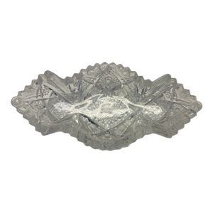 Antique Eapg Pressed Glass Celery Dish With Handles | Victorian Cut Glass Relish Server c.1900