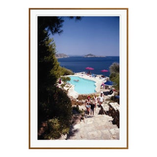 Pellicano Pool 1969 by Slim Aarons Brown Framed C-Print For Sale