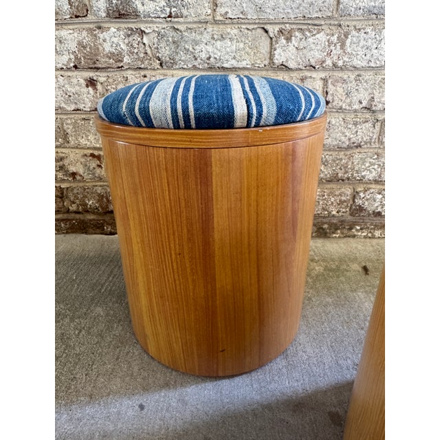 Pair of Vintage Wooden Storage Stools For Sale - Image 12 of 18