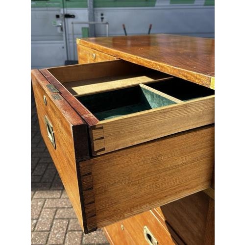 Brown Brass Bound and Mahogany Campaign Chest from Ross & Co For Sale - Image 8 of 18