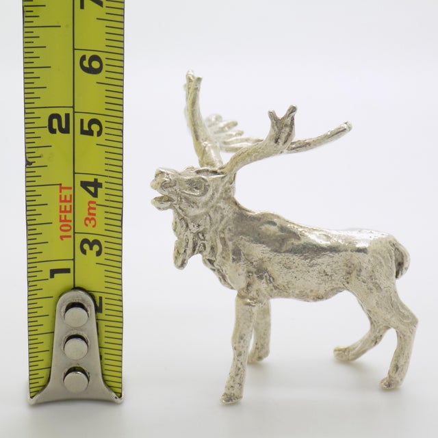 Vintage Italian Silver Elk Figurine, 1950s For Sale - Image 10 of 11
