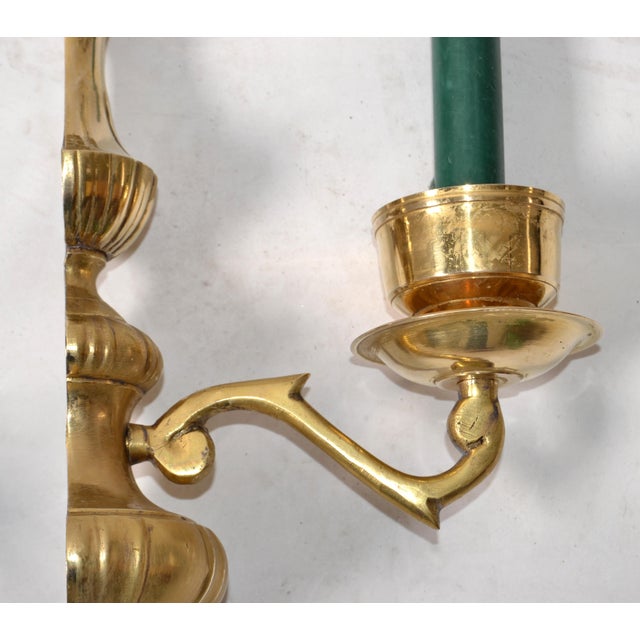 Bronze 1970s Solid Cast Bronze Candle Sconces, Non Electrified Wall Lights - Pair For Sale - Image 8 of 12
