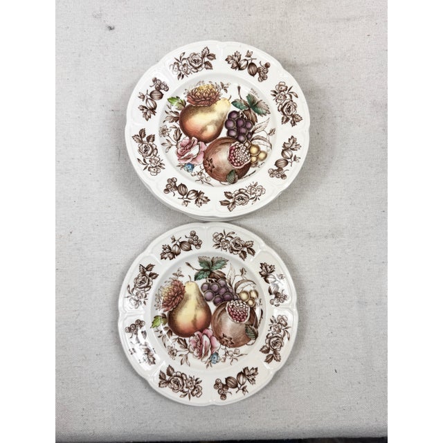 Mid 20th Century Vintage Johnson Brothers Windsor Fruit Bread and Butter Plates-Set of 8 For Sale - Image 5 of 12