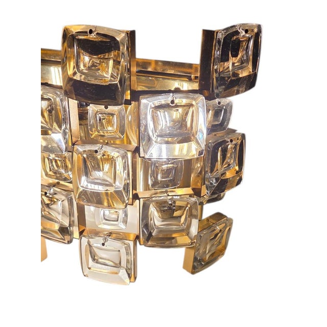 Gold Walter Wall Lights in Crystal and Brass by Ernst Palme for Palwa, 1960s, Set of 2 For Sale - Image 8 of 15