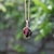 Metal 14k Gold Watermelon Tourmaline Carved Leaf Pendant For Sale - Image 7 of 9