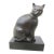 Carved Ebony and Opal Cat Sculpture Mid- 20th For Sale
