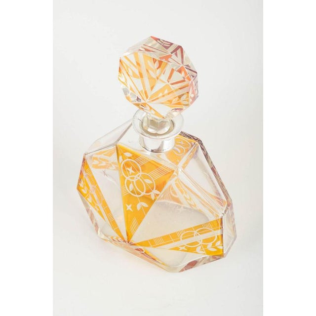 Art Deco Decanter in Faceted Crystal Glass with Silver Mounting, Sweden, 1920s For Sale - Image 4 of 5