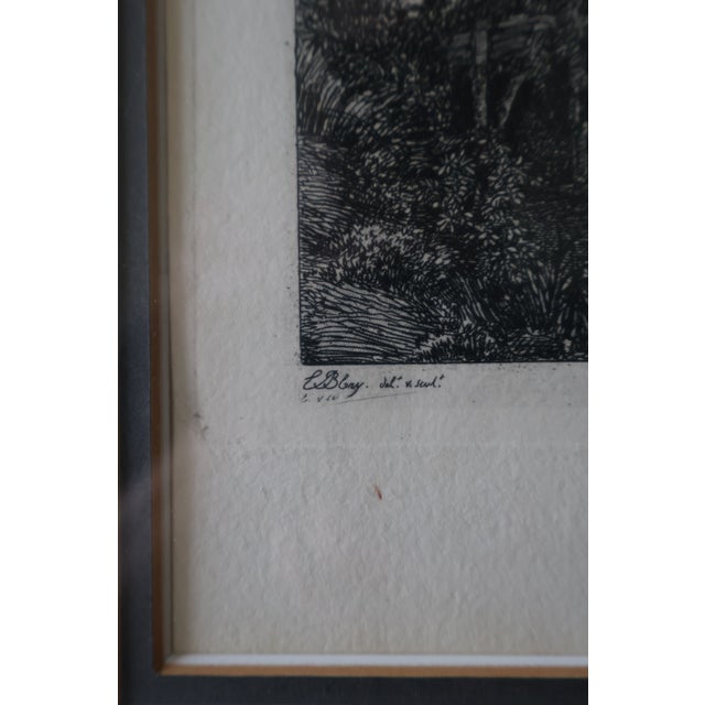 Late 20th Century Eugène Bléry “Bridge at Fourvoirie” Louvre Chalcographie Etching—Framed For Sale - Image 4 of 18