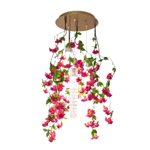 Small Round Flower Power Fuchsia Cascade Chandelier in Fuchsia Color from VGnewtrend, Italy