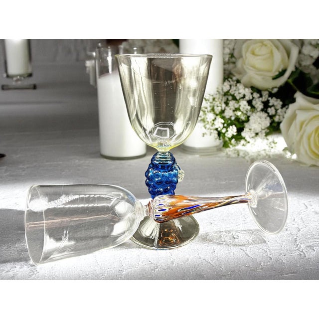Murano - Art and Refinement of Blown Glass Goblets, Set of 2 For Sale - Image 5 of 10