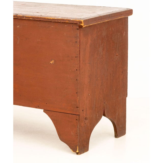 American Red Painted Pine Blanket Chest For Sale - Image 4 of 7