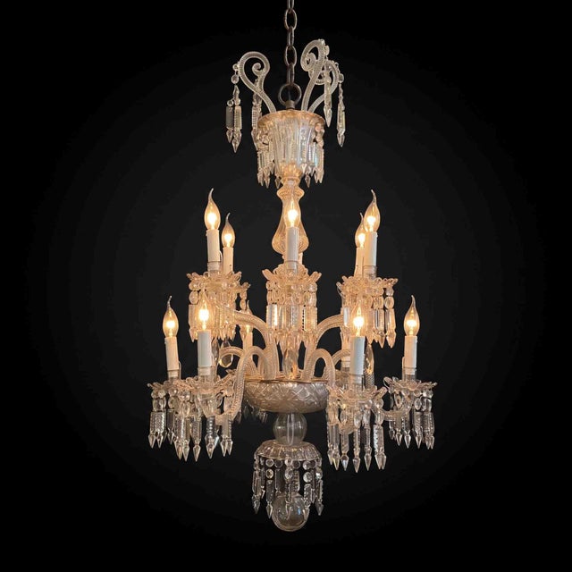 19th Century 19th Century Bohemian Twelve-Light Crystal Chandelier, Italy For Sale - Image 5 of 18