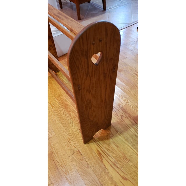 Vintage piece..Heavy Farmhouse Country Oak Blanket Stand. Great piece with nice weight to hold heavy blankets and throws...