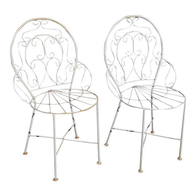 Mid 20th Century Victorian Style Outdoor Arm Chairs - a Pair For Sale