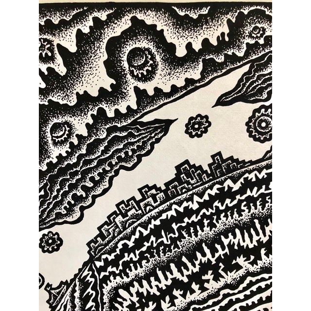 Michail Grobman, Large Post Soviet Non Conformist Russian Israeli Volcano Lithograph Silkscreen For Sale In Miami - Image 6 of 7