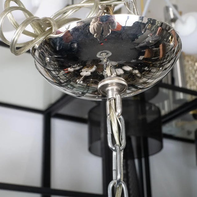 Transparent Molded Cylindrical Glass Pendant For Sale - Image 8 of 8