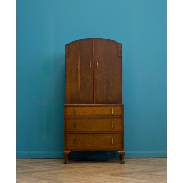 Art Deco Oak Linen Cabinet, 1930s For Sale - Image 4 of 9